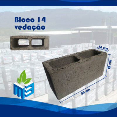 Bloco De Concreto Compensador 14x19x04 Tipo Estrutural M3 Premoldados