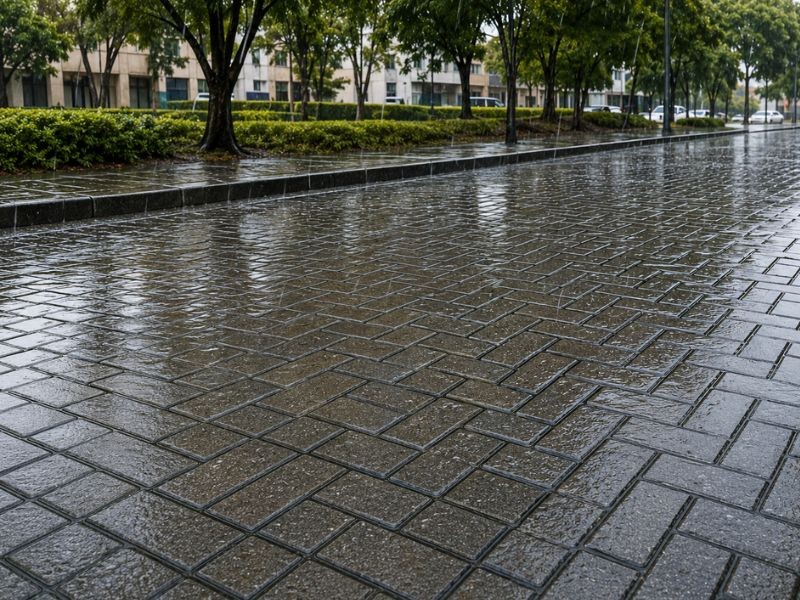 Piso Intertravado Aguenta Chuva? Entenda o Comportamento em Períodos Chuvosos
