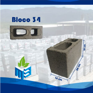 bloco de concreto 14x19x34 tipo estrutural